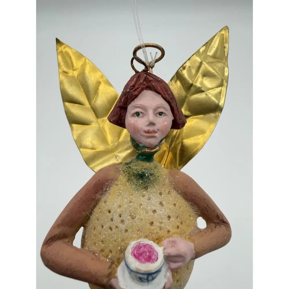 Dept 56 Tutti Frutti Lemon Fairy Christmas Ornament Patience Brewster 5.5”